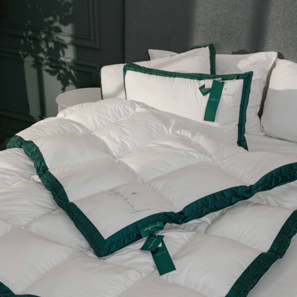 Фото - Набір ковдра полуторна + подушка MirSon № 10008 Imperial Satin Luxe всесезонна 140x205 Гусячий пух + 50x70 (2200010810486)